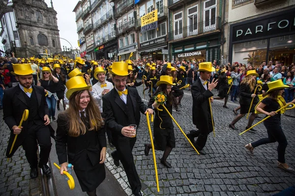 Porto Portugal Maio 2017 Queima Das Fitas Parade Tradicional Festa — Fotografia de Stock