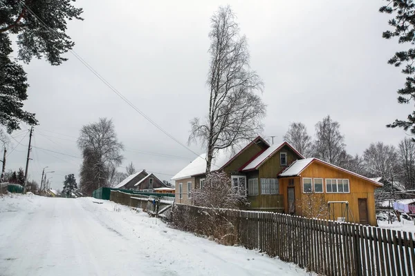 Kırsal Kış Manzara Karelya Rusya Cumhuriyeti — Stok fotoğraf