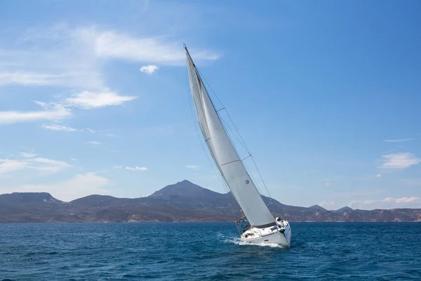 Iatismo Barco Vela Mar Egeu — Fotografia de Stock