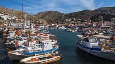 İskele Hydra Adası, Ege Adaları, Yunanistan.