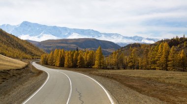 CHUYA Otoban ve dağ Kuzey-Chuya ridge Altay Dağları'nın, Rusya Federasyonu.