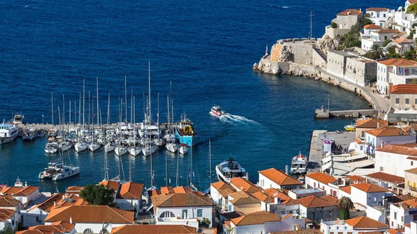 Blick Auf Den Yachthafen Der Insel Hydra Griechenland — Stockfoto