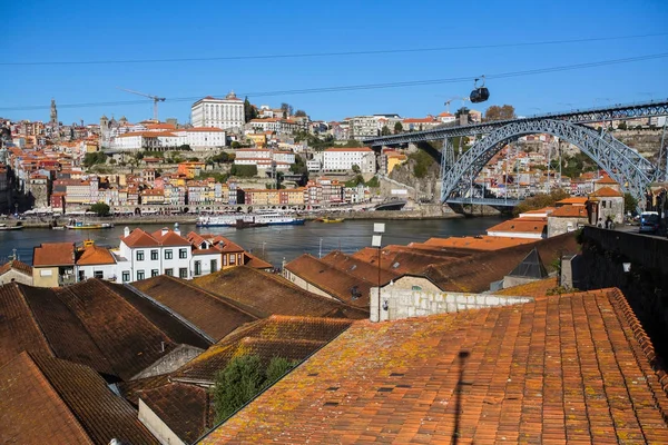 Vue Sur Fleuve Douro Ribeira Pont Dom Luis Depuis Les — Photo