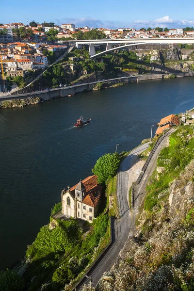 Blick Aus Der Vogelperspektive Auf Den Douro Fluss Porto Portugal — Stockfoto