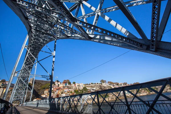 Dom Luis Görünümü Içinde Porto Portekiz Köprü — Stok fotoğraf