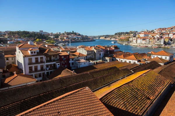 Toits Fleuve Douro Ribeira Vila Nova Gaia Porto Portugal — Photo