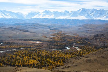 Görünüm sonbahar dağın kuzey-Chuya ridge Altay Cumhuriyeti, Rusya Federasyonu.
