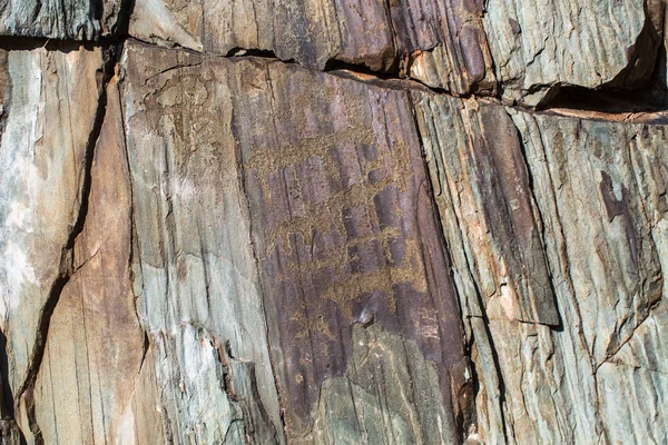 Oude Rotstekeningen Rock Schilderijen Bergen Van Altai Rusland — Stockfoto