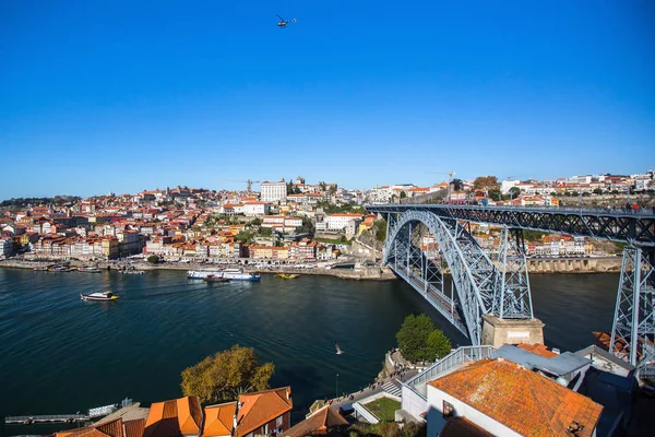 Vue Aérienne Rivière Douro Pont Dom Luis Vue Vila Nova — Photo