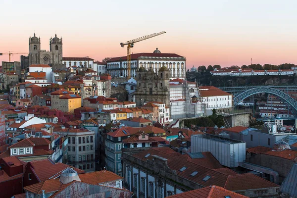 Bird Eye Προβάλετε Κέντρο Της Παλιάς Πόλης Του Πόρτο Πορτογαλία — Φωτογραφία Αρχείου