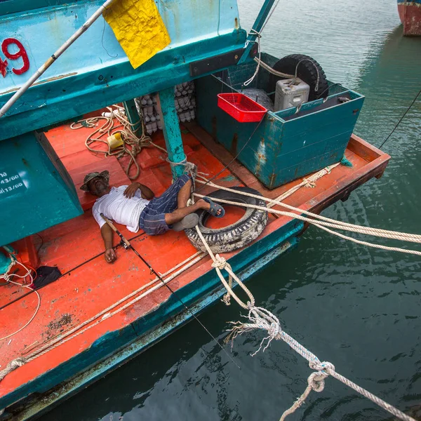 Koh Chang Thailand Februar 2018 Einwohner Eines Fischerdorfes Ostufer Das — Stockfoto