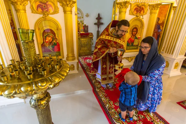 Koh Chang Thailand Feb 2018 Tijdens Dienst Zondag Russisch Orthodoxe — Stockfoto