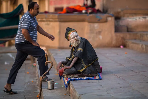 Varanasi Hindistan Mar 2018 Sadhu Veya Baba Kutsal Adam Ghats — Stok fotoğraf