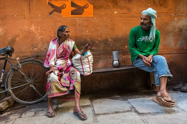 Varanasi Inde Mar 2018 Les Habitants Une Des Rues Ville — Photo