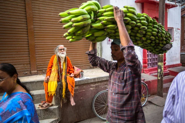 Varanasi Indie Březen 2018 Sádhu Nebo Baba Svatý Muž Ghát — Stock fotografie