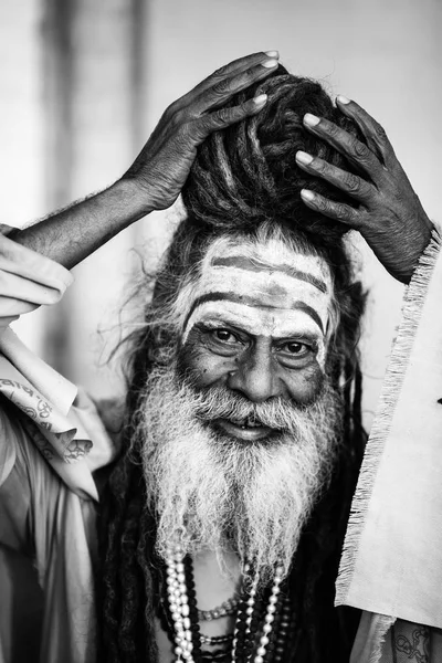 Varanasi Inde Mar 2018 Sadhu Baba Saint Homme Sur Les — Photo