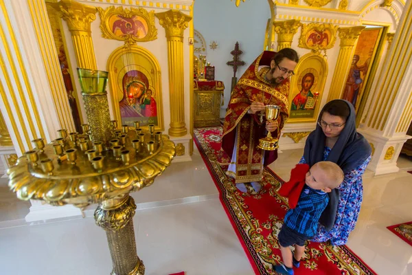 Koh Chang Thailand Feb 2018 Durante Culto Dominical Igreja Ortodoxa — Fotografia de Stock