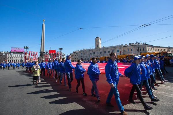 Petersburg Rússia Maio 2018 Durante Marcha Regimento Imortal Nas Celebrações — Fotografia de Stock
