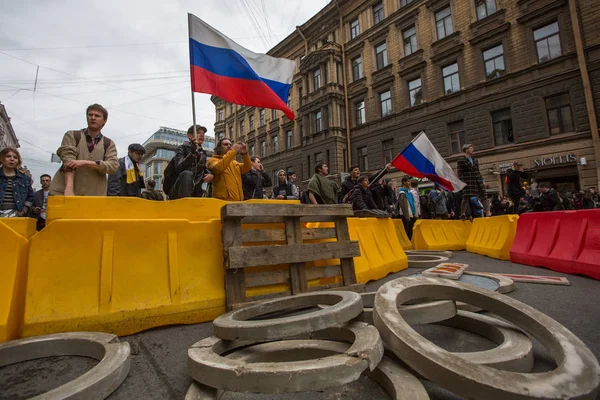 Petersburg Russie Mai 2018 Les Partisans Opposition Sur Perspective Nevsky — Photo