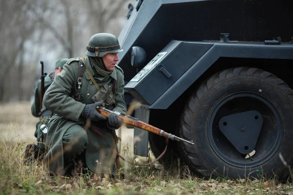 Voronezh Russia Nov 2019 Participants Military Historical Reconstruction Dedicated Combat — Stock Photo, Image