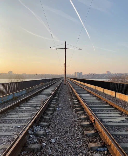 Järnvägsbro Över Floden Voronezh Ryssland — Stockfoto