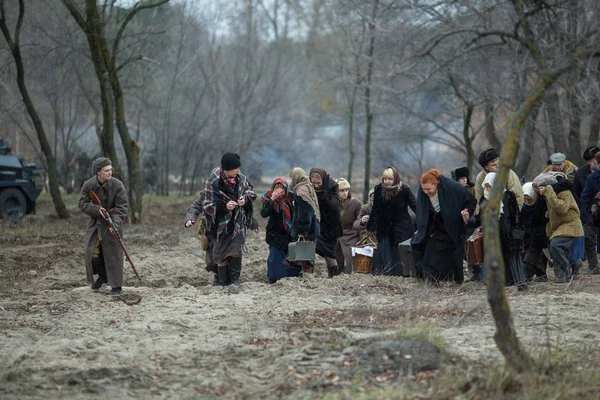 Voronezh Rusia Nov 2019 Participantes Reconstrucción Histórico Militar Dedicados Acción — Foto de Stock