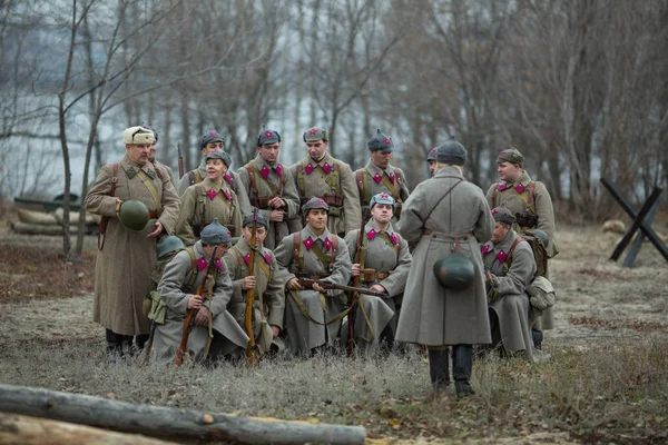 Voronezh Rússia Nov 2019 Participantes Reconstrução Histórico Militar Dedicada Ação — Fotografia de Stock