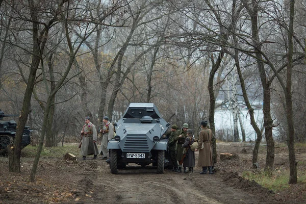 Voronezh Russia Nov 2019 Partecipanti Alla Ricostruzione Storico Militare Dedicata — Foto Stock