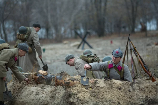 Voronezh Russie Nov 2019 Participants Reconstruction Militaro Historique Dédiée Action — Photo