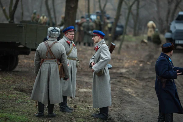 Voronezh Rússia Nov 2019 Participantes Reconstrução Histórico Militar Dedicada Ação — Fotografia de Stock