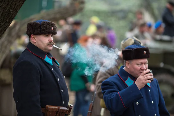 Voronezh Rusia Nov 2019 Participantes Reconstrucción Histórico Militar Dedicados Acción —  Fotos de Stock