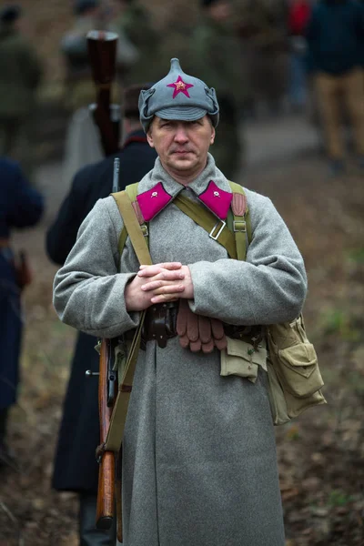 Voronezh Rusia Nov 2019 Participantes Reconstrucción Histórico Militar Dedicados Acción —  Fotos de Stock