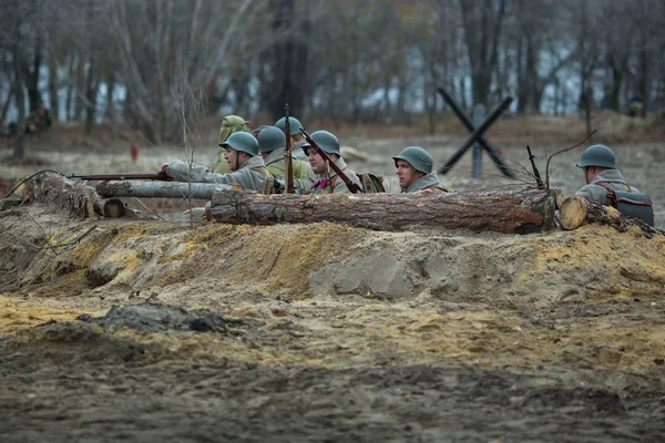 Voronezh Russie Nov 2019 Participants Reconstruction Militaro Historique Dédiée Action — Photo