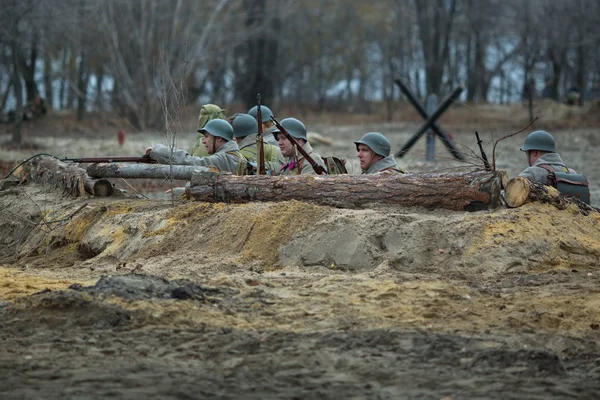 Voronezh Russia Nov 2019 Partecipanti Alla Ricostruzione Storico Militare Dedicata — Foto Stock