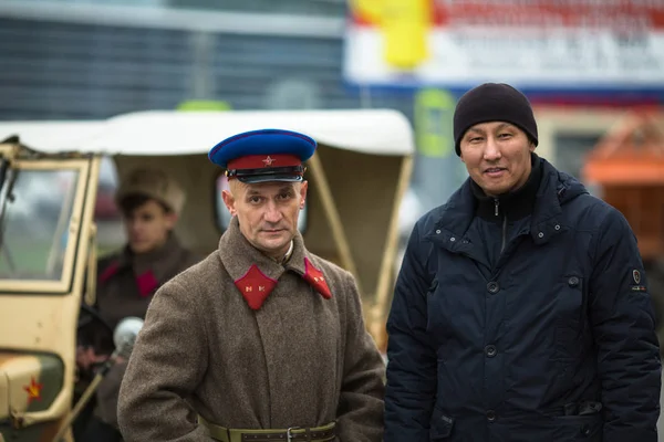 Voronezh Rusia Nov 2019 Participantes Reconstrucción Histórico Militar Dedicados Acción — Foto de Stock
