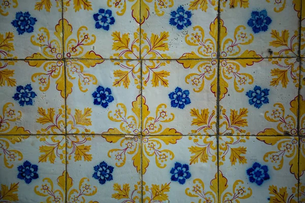 Carrelage Céramique Azulejos Mur Traditionnel Tuiles Anciennes Sur Rue Peint — Photo