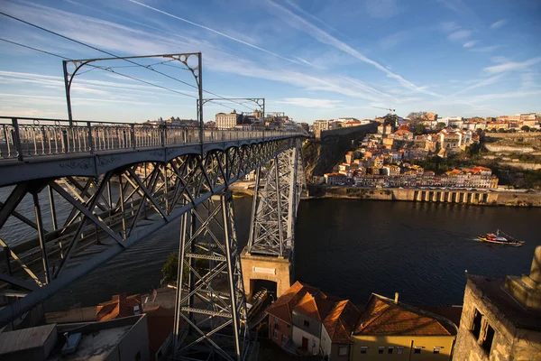 Porto Portugal Ene 2017 Vista Del Río Duero Del Puente —  Fotos de Stock