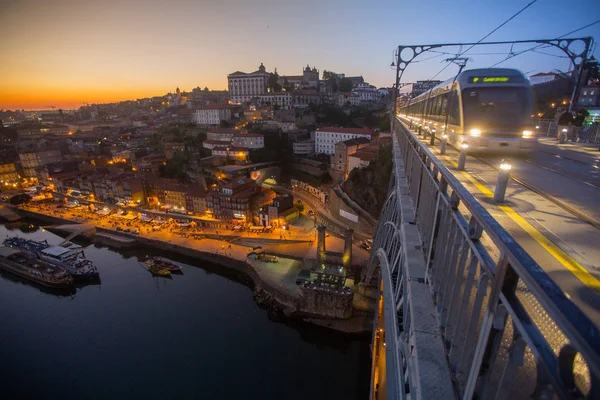 Porto Portugal Apr 2017 Zicht Rivier Douro Dom Luis Brug — Stockfoto