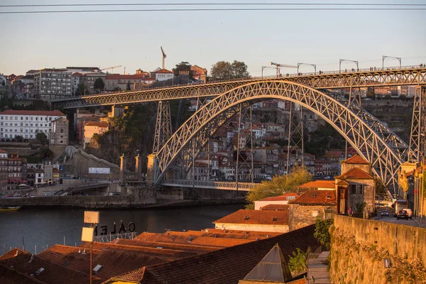 Porto Portugal Abr 2017 Vista Del Río Duero Del Puente —  Fotos de Stock