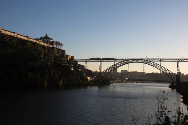 Porto Portugal Abr 2017 Vista Del Río Duero Del Puente —  Fotos de Stock