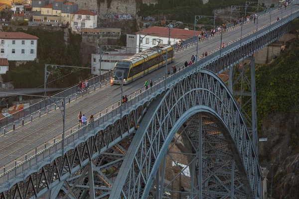 Porto Portugal Apr 2017 Fågelperspektiv Dom Luis Bron Och Floden — Stockfoto