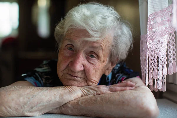 Nahaufnahme Porträt Einer Alten Russischen Frau — Stockfoto