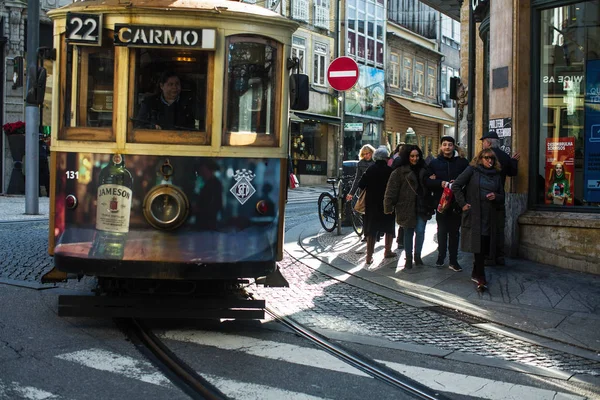 Porto Portugal Dec 2019 Vista Rua Santa Catarina Centro Cidade — Fotografia de Stock