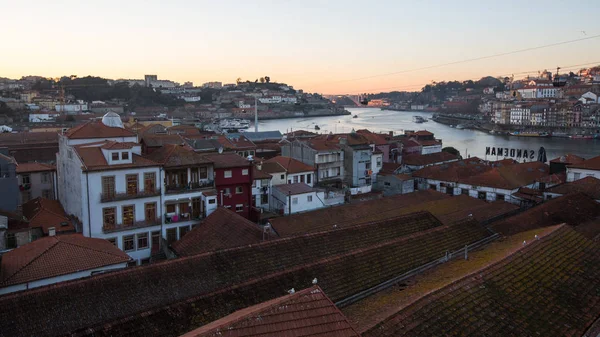 Porto Portugalsko Ledna 2017 Pohled Řeku Douro Centru Města Porto — Stock fotografie