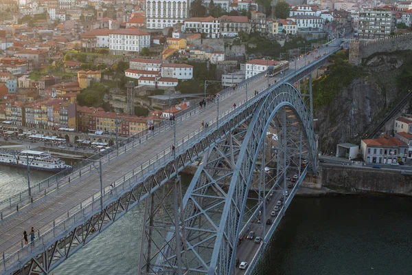 Porto Portugalia Kwi 2017 Widok Góry Most Dom Luis Rzekę — Zdjęcie stockowe