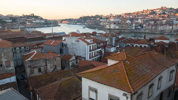 Porto Portugalsko Ledna 2017 Pohled Řeku Douro Centru Města Porto — Stock fotografie