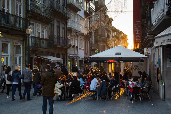 Porto Portekiz Ocak 2017 Eski Porto Nun Tarihi Merkezindeki Sokaklardan — Stok fotoğraf