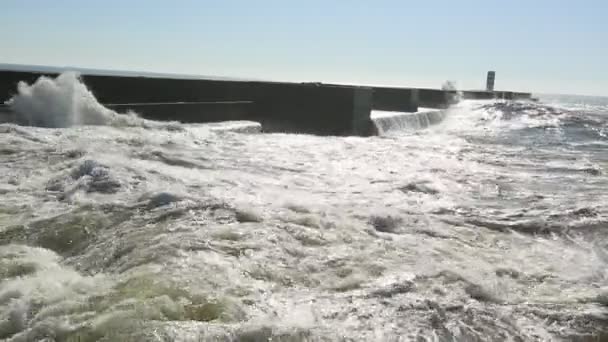 Surf Oceánico Paseo Marítimo Ciudad Oporto Portugal — Vídeo de stock