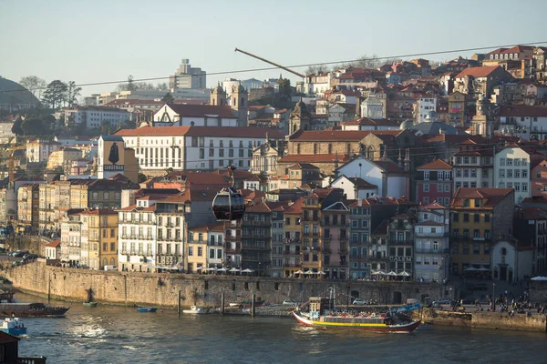 Porto Portekiz Şubat 2020 Douro Nehri Eski Şehir Merkezinde Porto — Stok fotoğraf