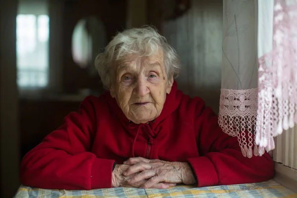 Abuela Retrato Una Anciana Mujer Pelo Gris — Foto de Stock